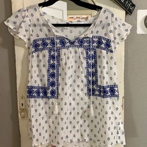 Old Navy White/Blue Top